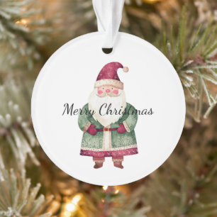 Rode groene kerstman ornament