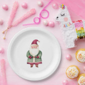 Rode groene kerstman papieren bordje (Feest)
