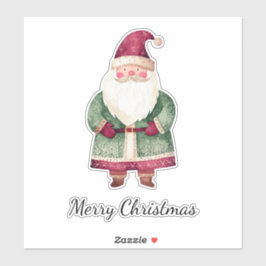 Rode groene kerstman sticker