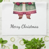 Rode groene kerstman theedoek (Gevouwen)