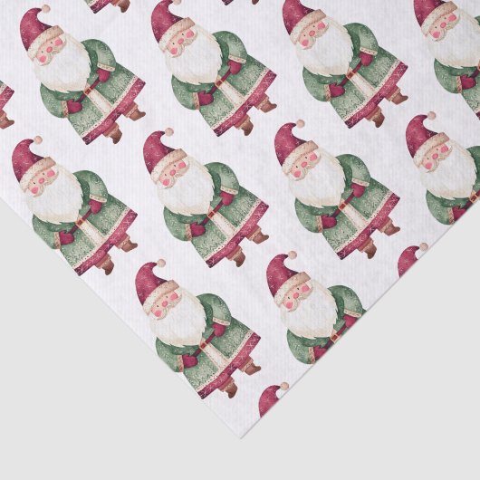 Rode groene kerstman tissuepapier (Detail)