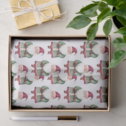 Rode groene kerstman tissuepapier (Geschenk)