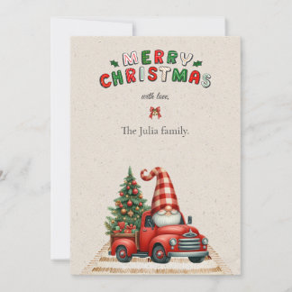 🎄Rode & Groene Kerstman Vintage Auto Kerstmis Feestdagenkaart