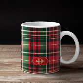 Rode Groene Kerstmis Feestelijke Plaid Monogram Va Koffiemok