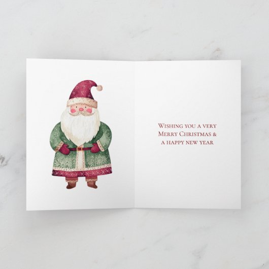 Rode groene kerstslee kaart (Binnen)