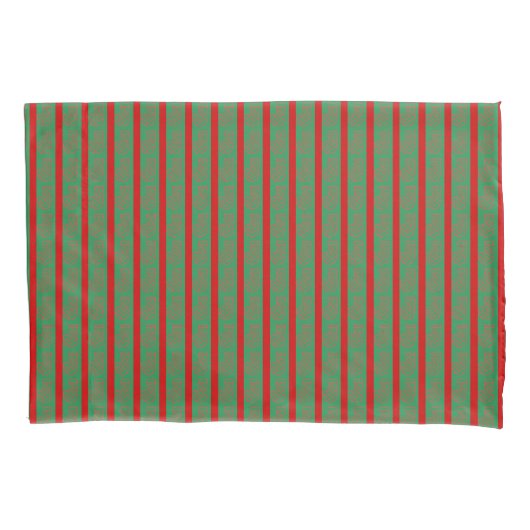 Rode Groene Kerstsok op Groen Rood Kussensloop (Voorkant)