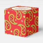 Rode groene Kerstster paisley cadeau doos Bedankdoosjes (Voorkant Zijde)
