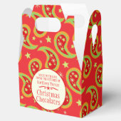 Rode groene kerstster paisley geschenkdoos bedankdoosjes (Geopend)