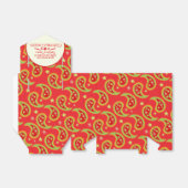 Rode groene kerstster paisley koekjes geschenkdoos bedankdoosjes (Uitgevouwen)