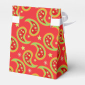 Rode groene kerstster paisley koekjes geschenkdoos bedankdoosjes (Achterkant)