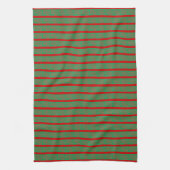 Rode Groene Kerststrump op Groen Rood Theedoek (Verticaal)
