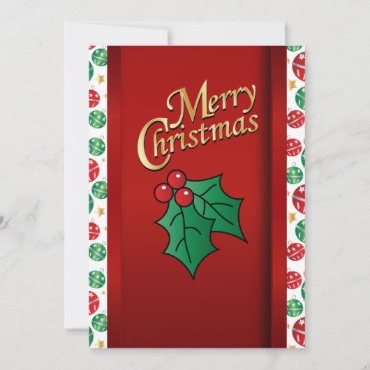 Rode groene kerstvakantie kaart (Achterkant)