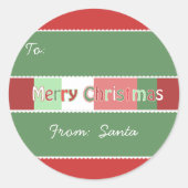 Rode Groene Kerstvakantie van Santa Ronde Sticker (Voorkant)