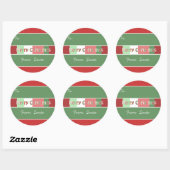 Rode Groene Kerstvakantie van Santa Ronde Sticker (Vel)