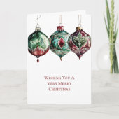 Rode groene kerstversiering kaart (Voorkant)
