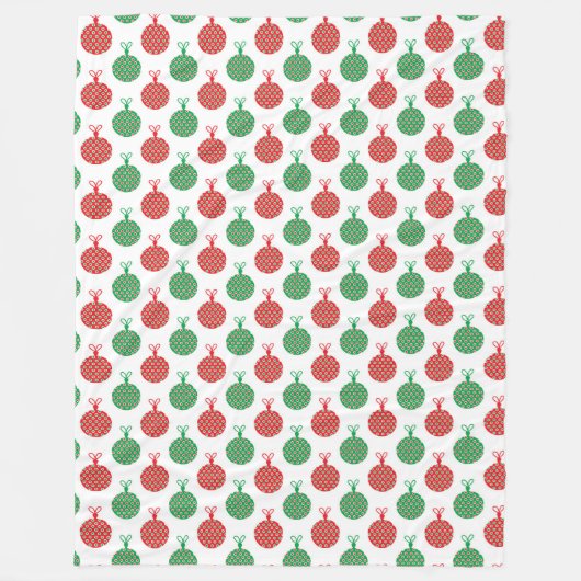 RODE & GROENE KERSTVERSIERINGEN FLEECE DEKEN (Voorkant)