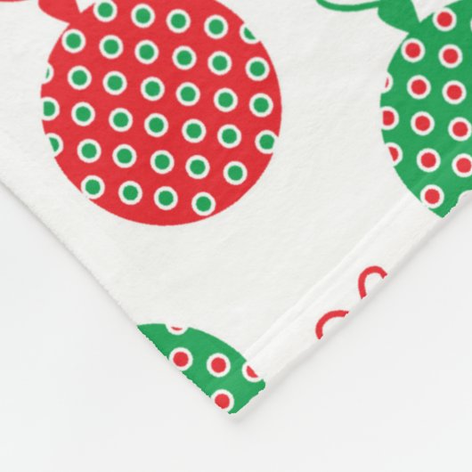 RODE & GROENE KERSTVERSIERINGEN FLEECE DEKEN (Hoek)