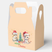 Rode Groene kitten kat Santa Vrolijk Kerstfeest Bedankdoosjes (Geopend)