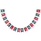 Rode Groene kitten kat Santa Vrolijk Kerstfeest Vlaggetjes (Alle)