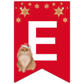 Rode Groene kitten kat Santa Vrolijk Kerstfeest Vlaggetjes (Tweede vlag)