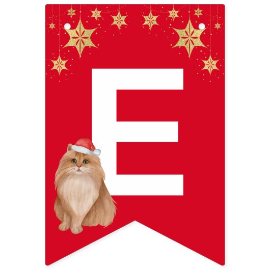 Rode Groene kitten kat Santa Vrolijk Kerstfeest Vlaggetjes (Tweede vlag)