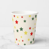 Rode Groene Kleurrijke Feestelijke Moderne Vrolijk Papieren Bekers (Achterkant)