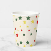 Rode Groene Kleurrijke Feestelijke Moderne Vrolijk Papieren Bekers (Rechts)