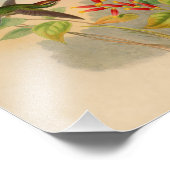  rode, groene kolibrie printbloemen foto afdruk (Hoek)