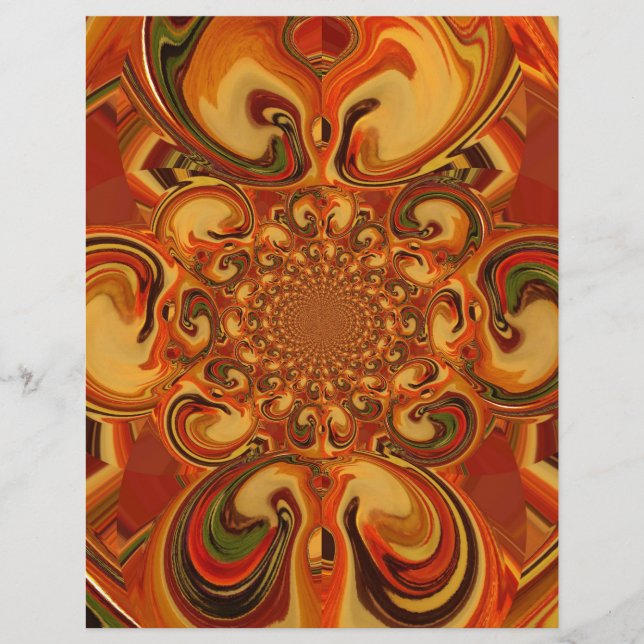 Rode groene kool Retro  bloemen design (Voorkant)