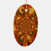 Rode groene kool Retro bloemen design Keramisch Ornament (Rechts)