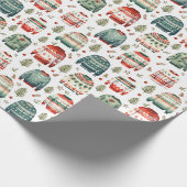 Rode groene lelijke trui Kerst inpakpapier (Hoek)