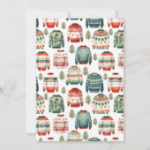 Rode groene lelijke trui Kerstfeest uitnodiging (Achterkant)