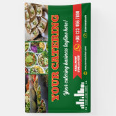 Rode Groene Logo Foto Catering Marketing Spandoek (Verticaal)