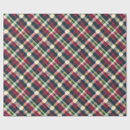  Rode Groene Marine Plaid Tartan Vakantie Cadeaupapier (Vlak)