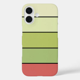 Rode groene meloen kleur strepen op Waterverf papi iPhone 16 Hoesje