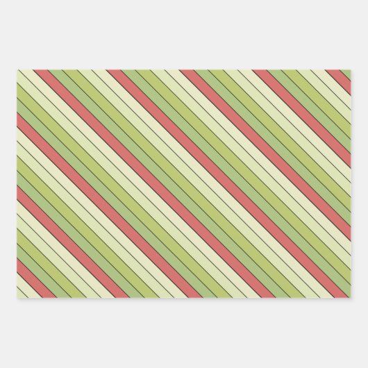 Rode groene meloen kleur strepen op Waterverf papi Inpakpapier Vel (Voorkant 2)
