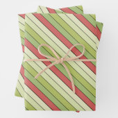 Rode groene meloen kleur strepen op Waterverf papi Inpakpapier Vel (In situ)