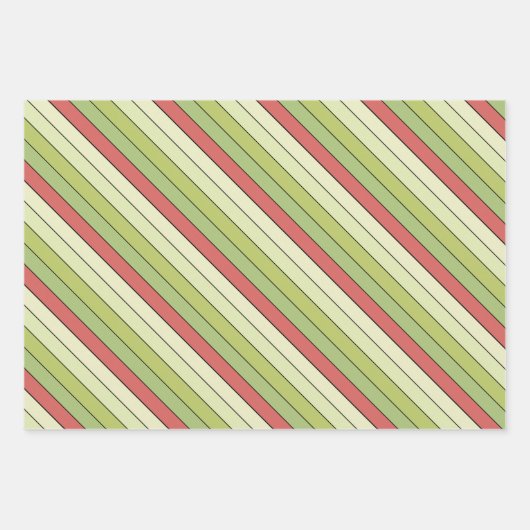 Rode groene meloen kleur strepen op Waterverf papi Inpakpapier Vel (Voorkant)