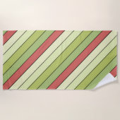Rode groene meloen kleur strepen op Waterverf papi Strandlaken (Voorkant)