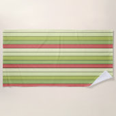 Rode groene meloen kleur strepen op Waterverf papi Strandlaken (Voorkant)