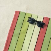 Rode groene meloen kleur strepen op Waterverf papi Strandlaken (In situ)