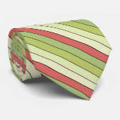 Rode groene meloen kleur strepen op Waterverf papi Stropdas (Opgerold)