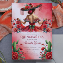 Rode Groene Mexicaanse Stijl Quinceañera