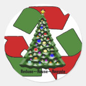 Rode Groene Mobius Recyclen Symbool Aangepaste Ker Ronde Sticker (Voorkant)