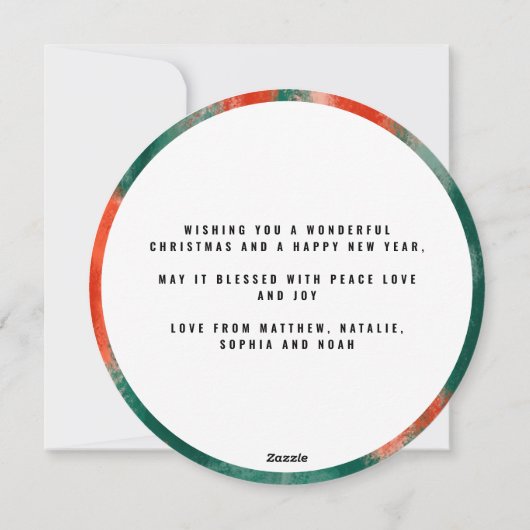 Rode + groene, moderne abstracte feestdag feestdagenkaart (Achterkant)