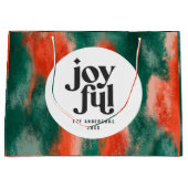 Rode + groene, moderne abstracte feestdag groot cadeauzakje (Voorkant)