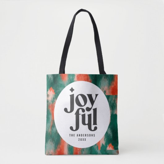 Rode + groene, moderne abstracte feestdag tote bag (Voorkant)