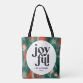 Rode + groene, moderne abstracte feestdag tote bag (Achterkant)