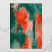 Rode + groene, moderne abstracte foto 3 folie feestdagenkaart (Achterkant)