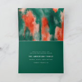 Rode + groene, moderne, abstracte fotovakantie feestdagen kaart (Binnen)